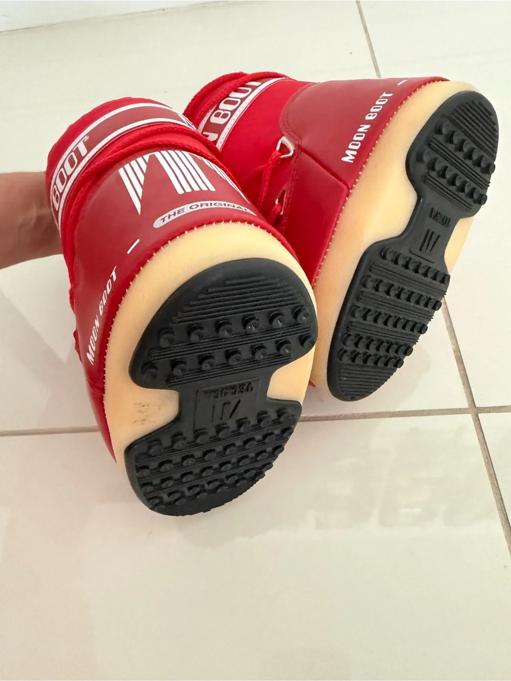 Moon Boot Kids Bright Red Snow Boots with Lace Tie